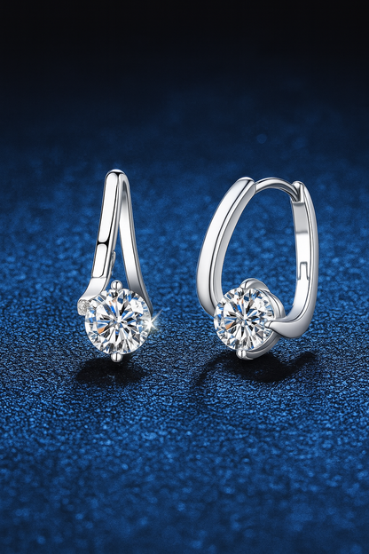 DJMAX 1CT Moissanite Stud Earrings – D Color – White Gold