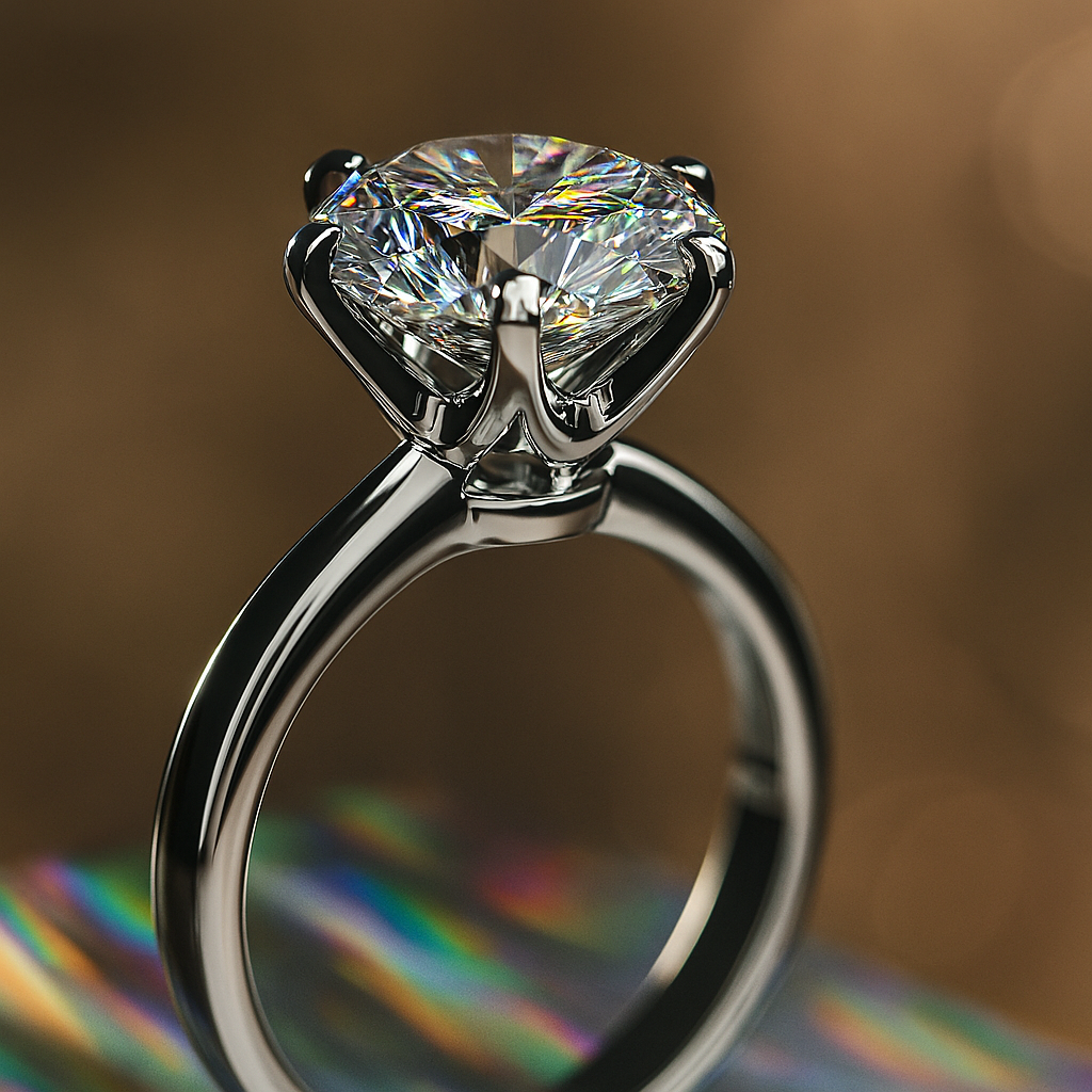 Elegant Solitaire Diamond Ring – Premium White Gold Wedding Gift