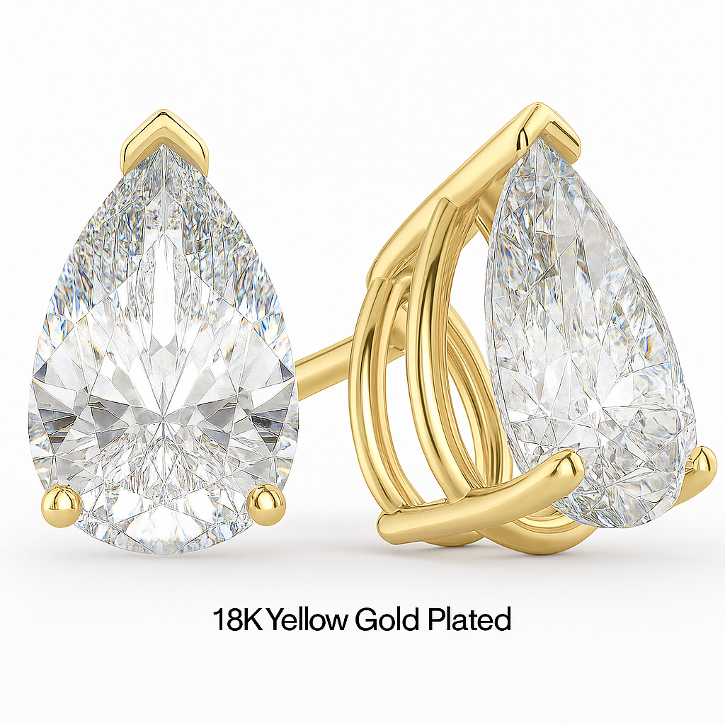 Waterdrop Moissanite Earrings – Pear Cut – Certified – White Gold