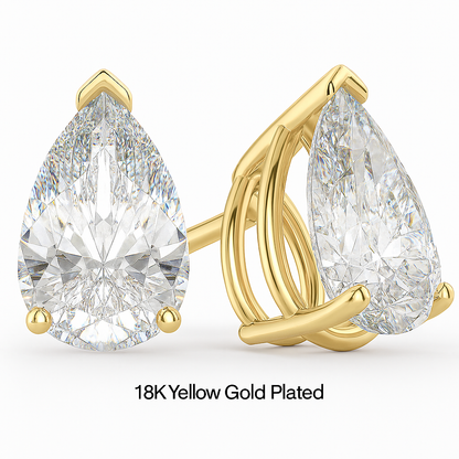 Waterdrop Moissanite Earrings – Pear Cut – Certified – White Gold