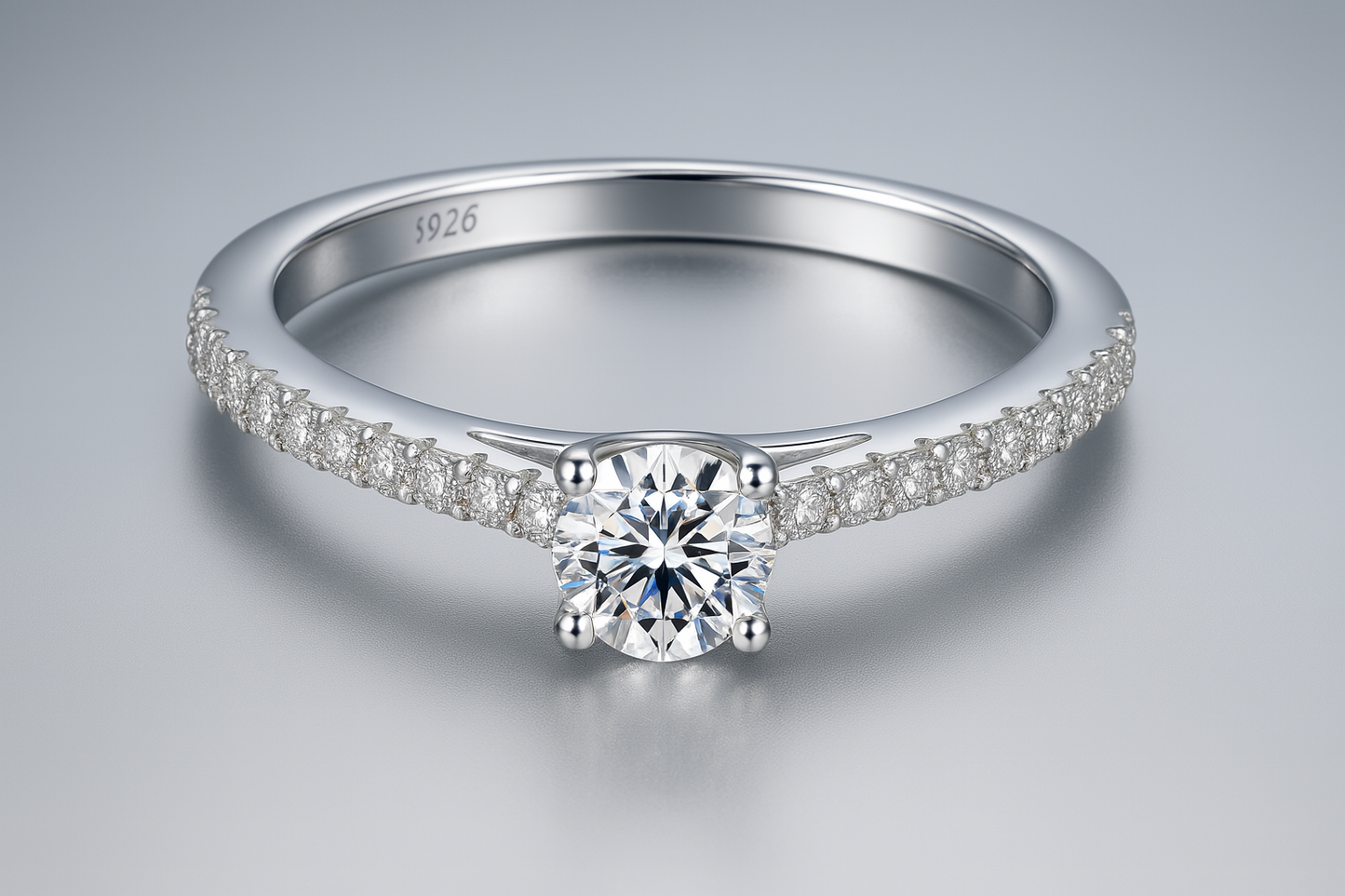 Luna 0.3CT Moissanite Ring – 925 Silver
