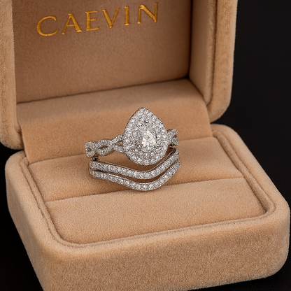 Infinity Teardrop Ring – Premium White Gold, AAAAA CZ