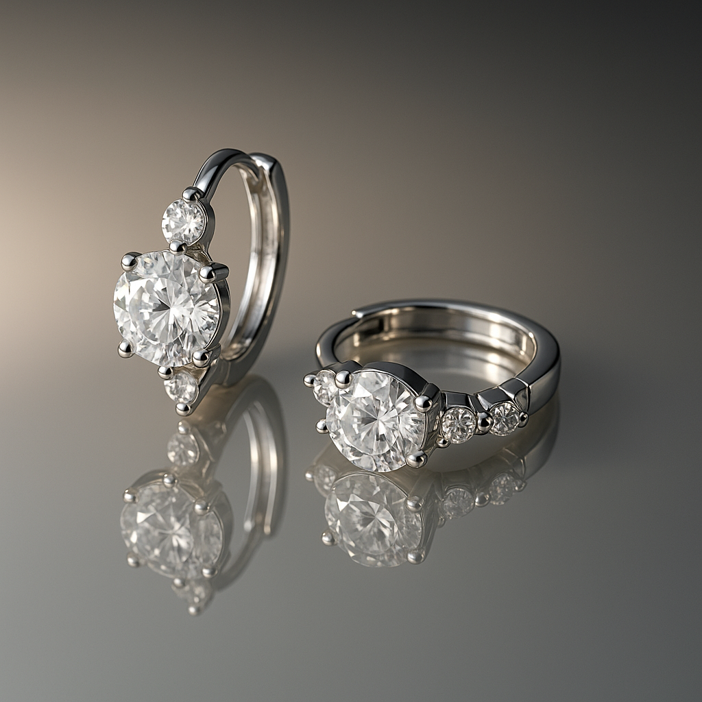 TFGLBU 1CT Moissanite Earrings – GRA – White Gold – Elegant Studs