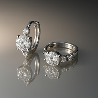 TFGLBU 1CT Moissanite Earrings – GRA – White Gold – Elegant Studs