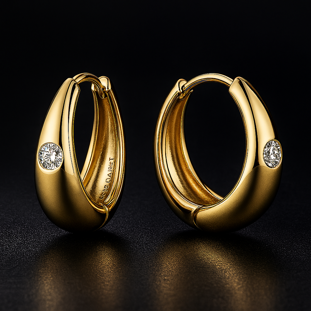 White Gold Moissanite Circle Earrings – Elegant Party Gift for Women