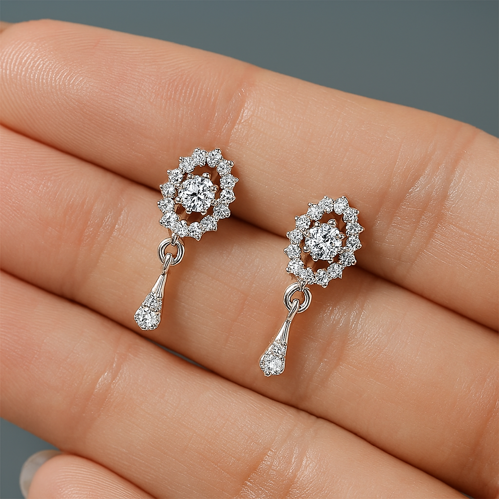 Lonian&C Magic Eye Studs – 3mm Moissanite – D/VVS1 – White Gold