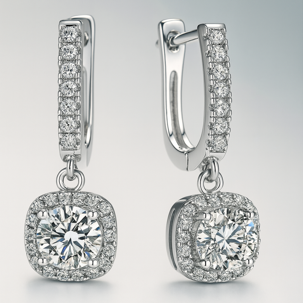 Super White Lab-Created Diamond Earrings