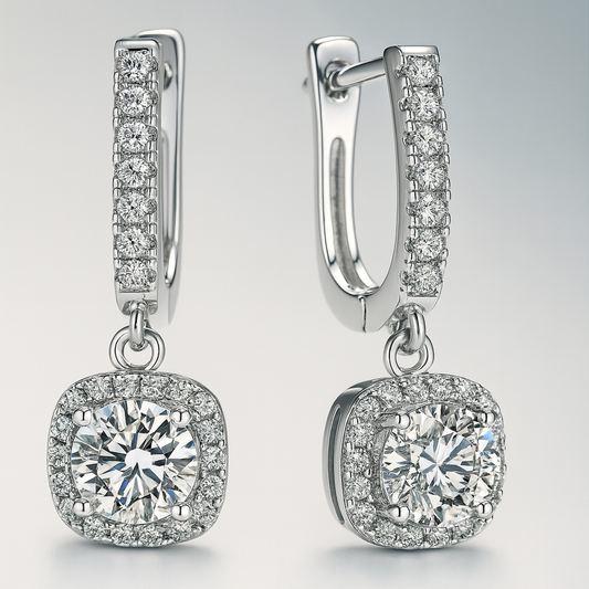 Super White Lab-Created Diamond Earrings
