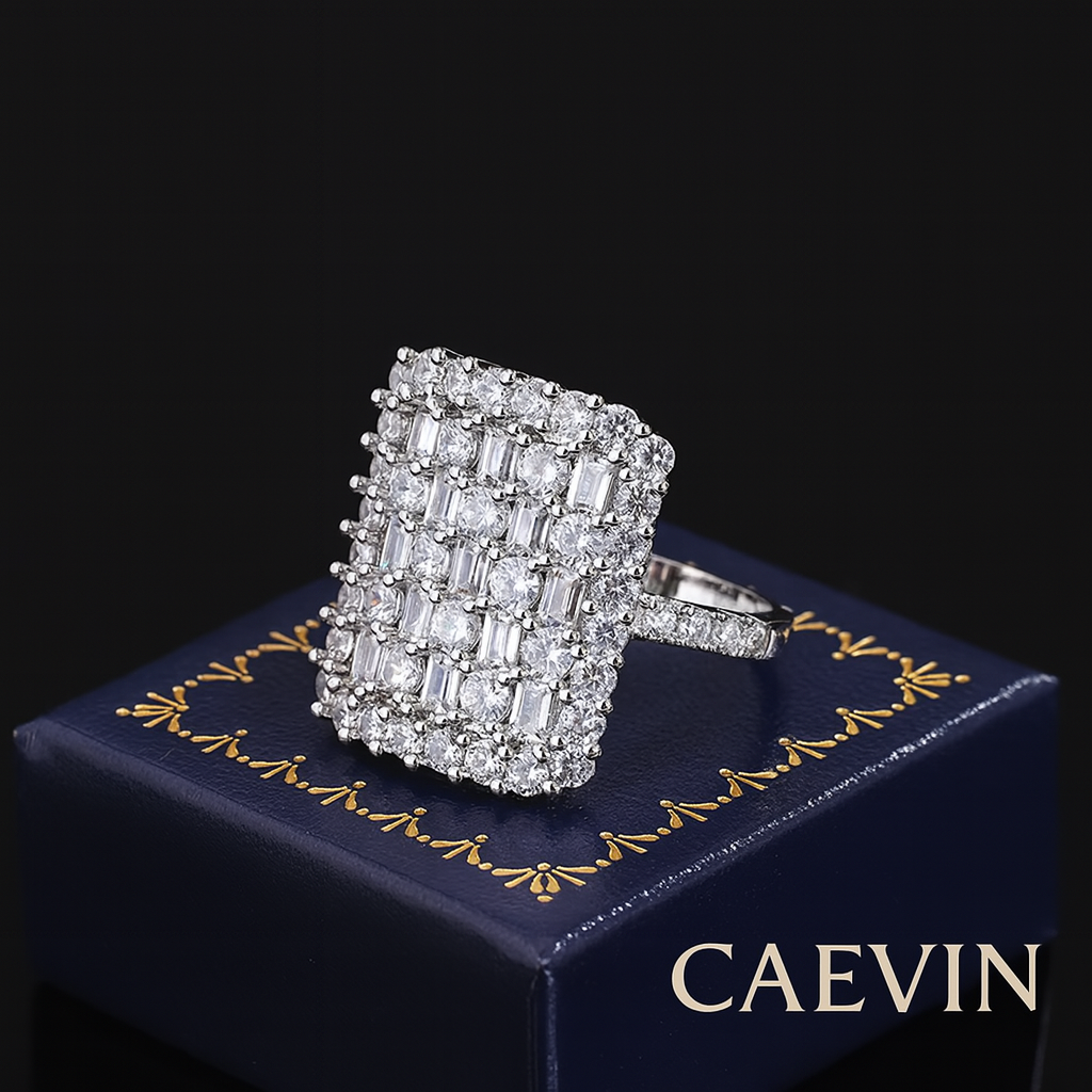 Radiant Zircon Bloom Ring in 925 Sterling Silver