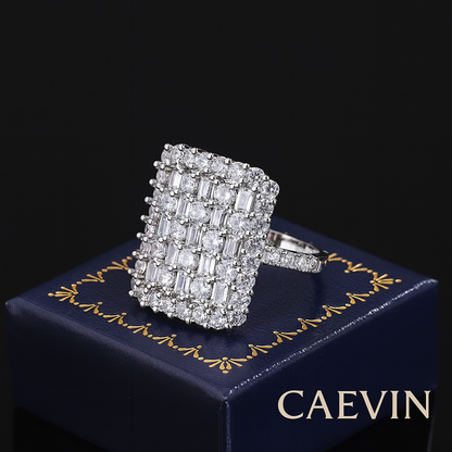 Radiant Zircon Bloom Ring in 925 Sterling Silver