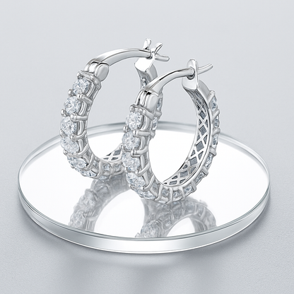 Moissanite Full Hoop Earrings – IOGOU – 2023 Trend – White Gold