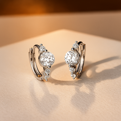 TFGLBU 1CT Moissanite Earrings – GRA – White Gold – Elegant Studs