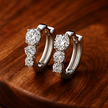 TFGLBU 1CT Moissanite Earrings – GRA – White Gold – Elegant Studs