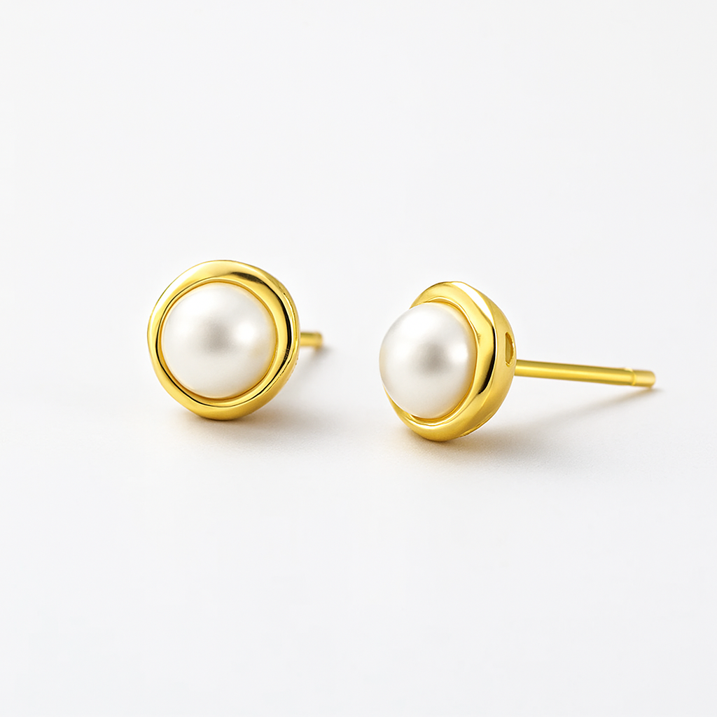 Caevin Irregular Pearl Earrings – White Gold – Sweet Style for Girls