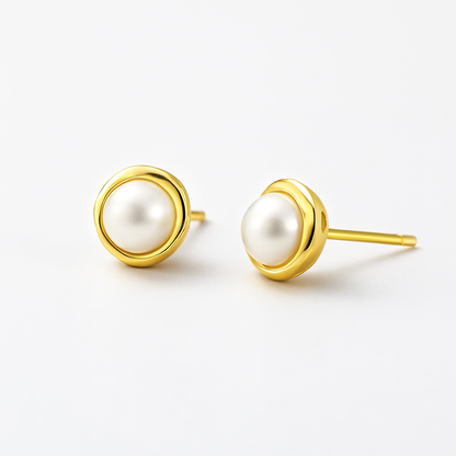 Caevin Irregular Pearl Earrings – White Gold – Sweet Style for Girls