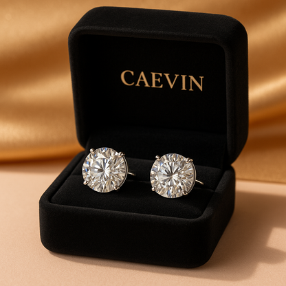 925 silver 1 carat*2 moissanite octagonal classic high-grade petal earrings