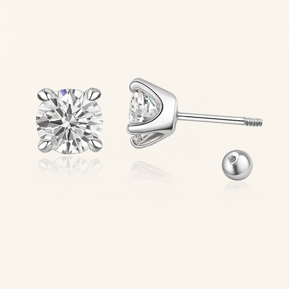 Smyoue GRA Moissanite Studs – 0.5/1/2CT – D Color – White Gold Elegance