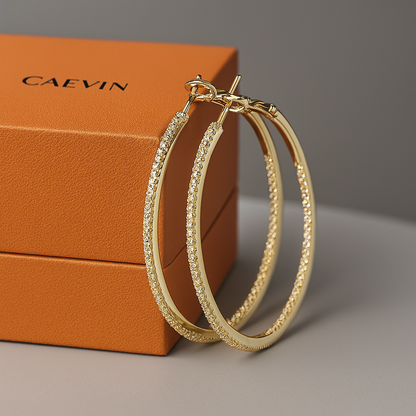 Senlissi Real 925 Silver Diamond Hoops