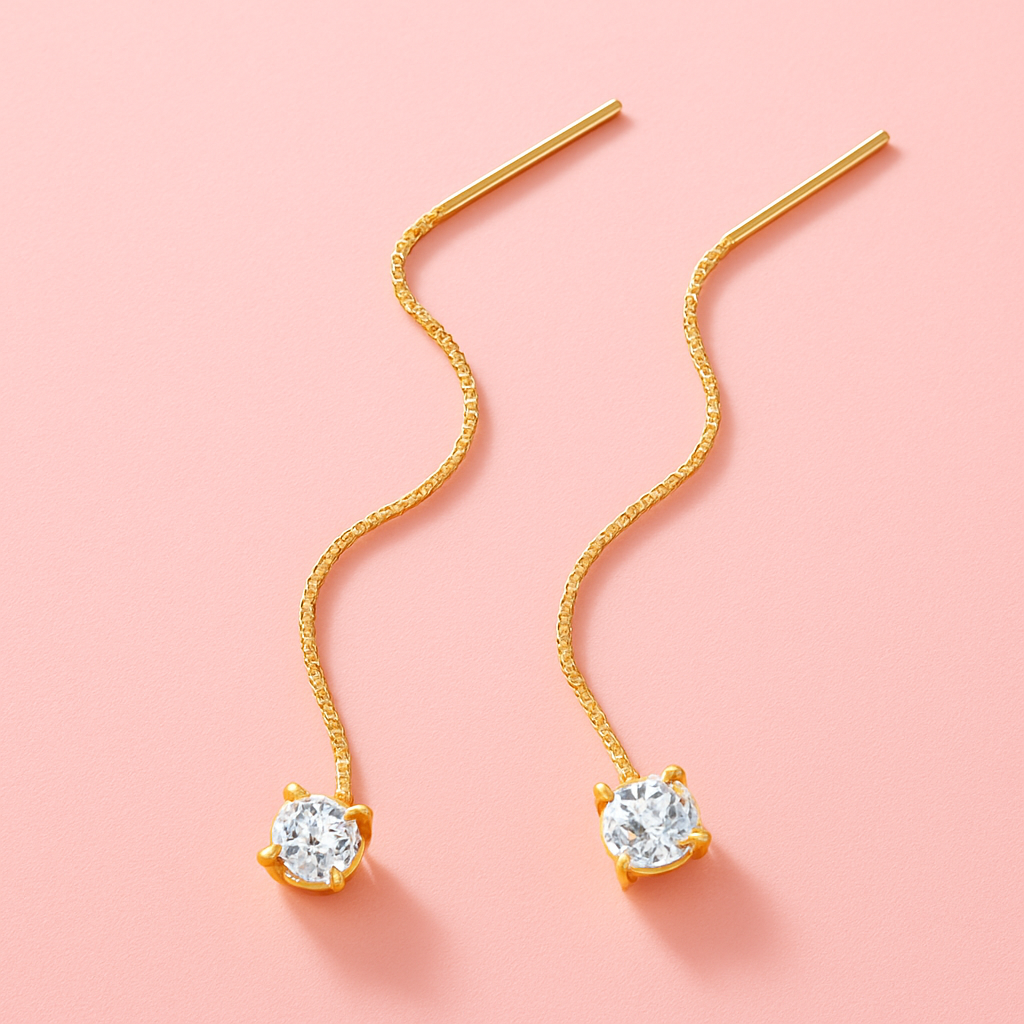 Smyoue Tassel Moissanite Earrings – 0.5/1CT – White Gold