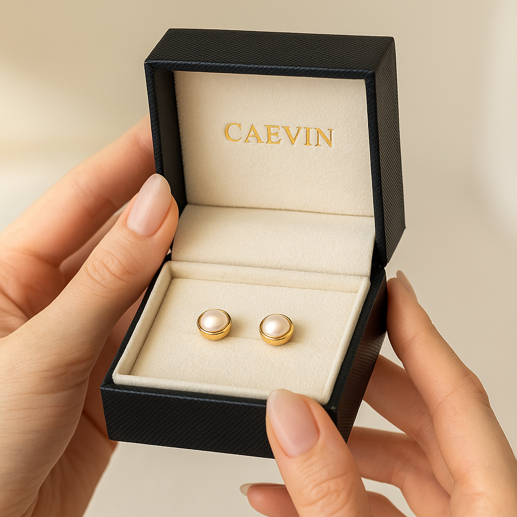Caevin Irregular Pearl Earrings – White Gold – Sweet Style for Girls