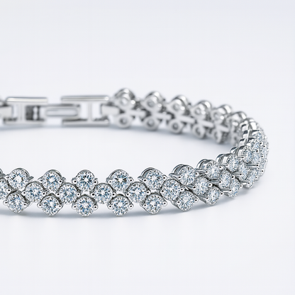 Elegant Moissanite 925 Silver Bracelet – Wedding & Party Jewelry