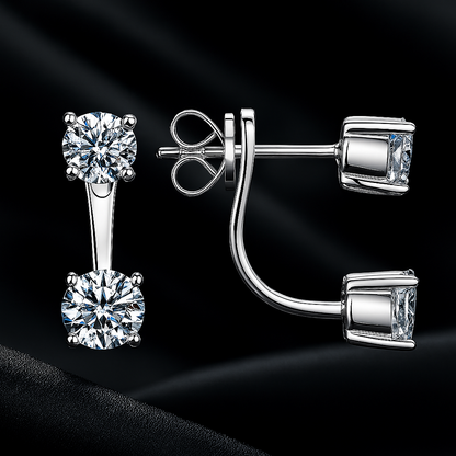 OXTAO Sparkling Moissanite Hoops – White Gold – Fine Jewelry