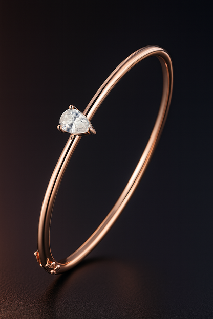 Smyoue S925 Moissanite Teardrop Bangle – GRA Certified Elegance