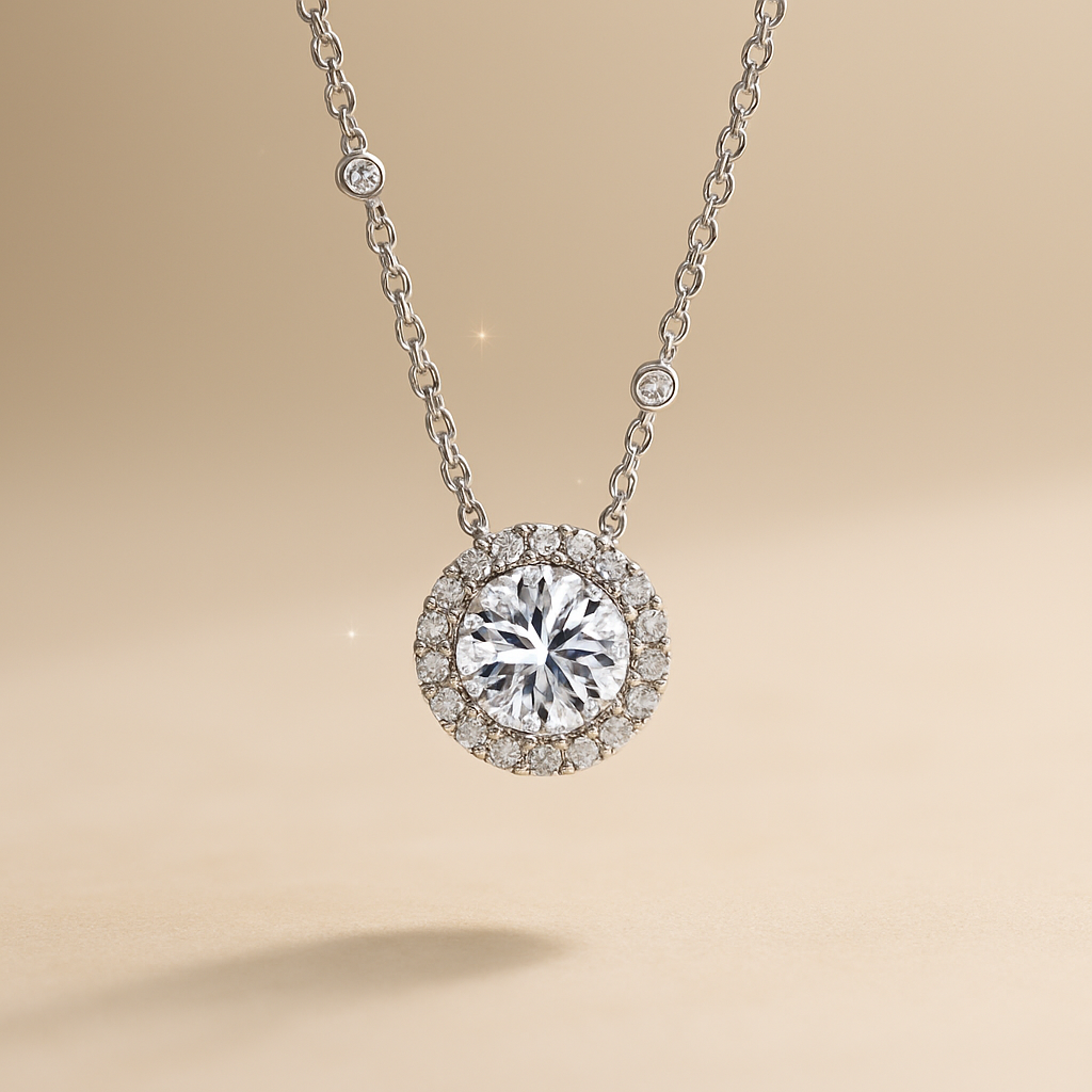 FEOBUR Moissanite Necklace | 1–3CT Certified Sparkle