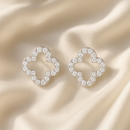 Moissanite Stud Earrings – 0.07CT D/VVS1 – GRA – White Gold