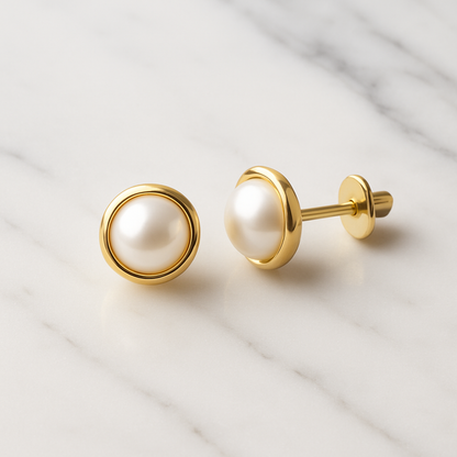 Caevin Irregular Pearl Earrings – White Gold – Sweet Style for Girls