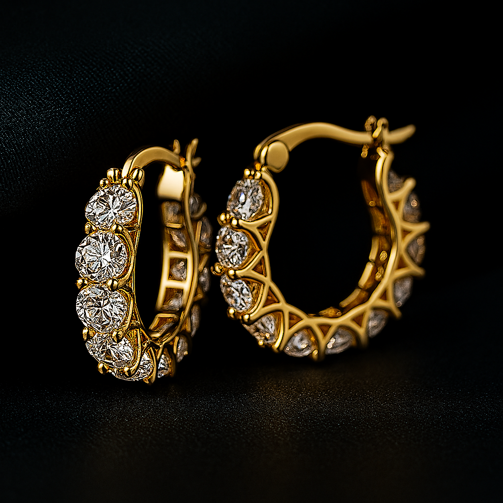 Moissanite Full Hoop Earrings – IOGOU – 2023 Trend – White Gold