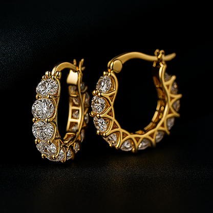 Moissanite Full Hoop Earrings – IOGOU – 2023 Trend – White Gold