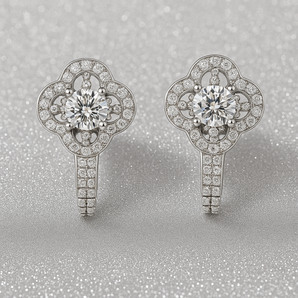 Moissanite Stud Earrings – 0.5CT D/VVS1 – GRA – White Gold