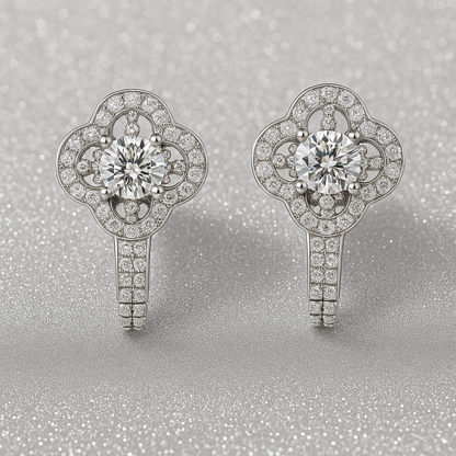 Moissanite Stud Earrings – 0.5CT D/VVS1 – GRA – White Gold