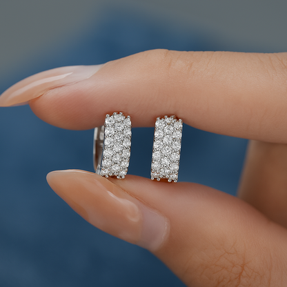 BXINY Moissanite Hoop Earrings – White Gold – GRA Certified