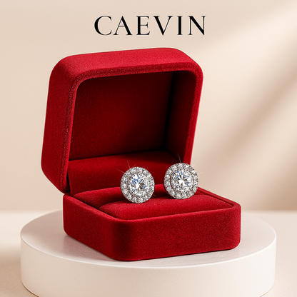 Smyoue Moissanite Studs – 0.3/0.5CT – Ideal Cut – 18K White Gold