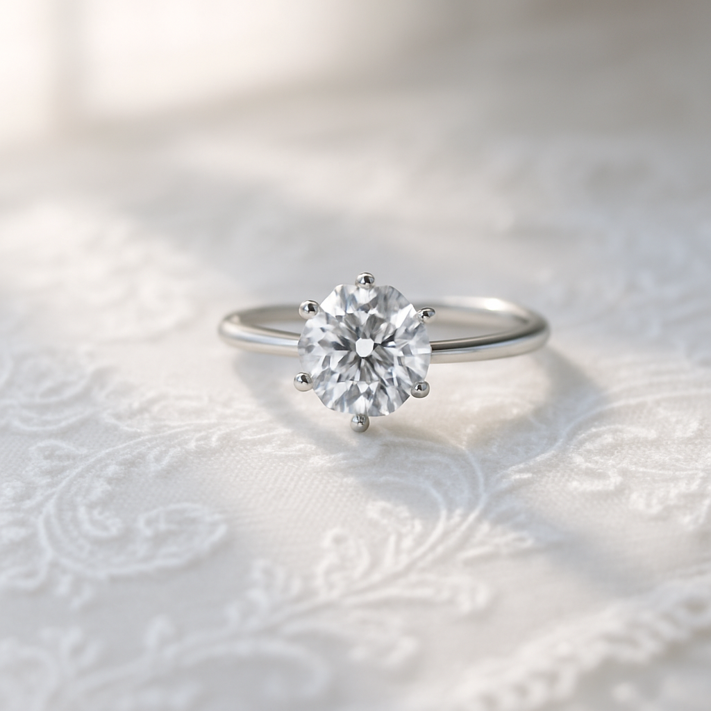 Minimalist Moissanite Engagement Band