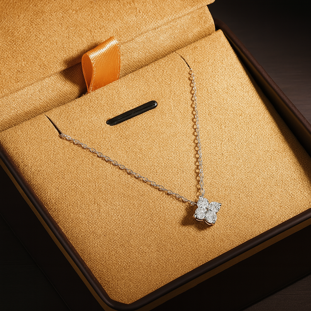 Moissanite Dainty Necklace 0.4ct GRA S925 Silver